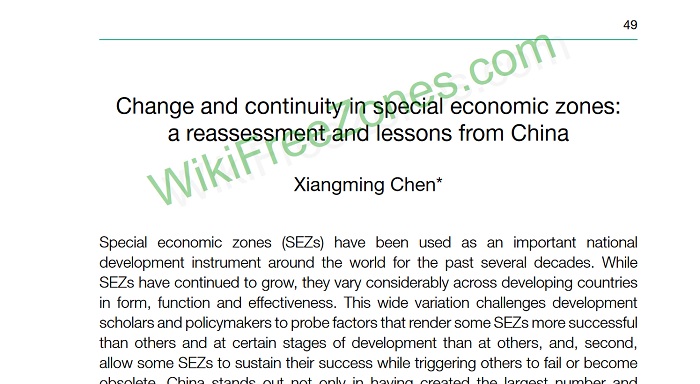 Change and continuity in special economic zones