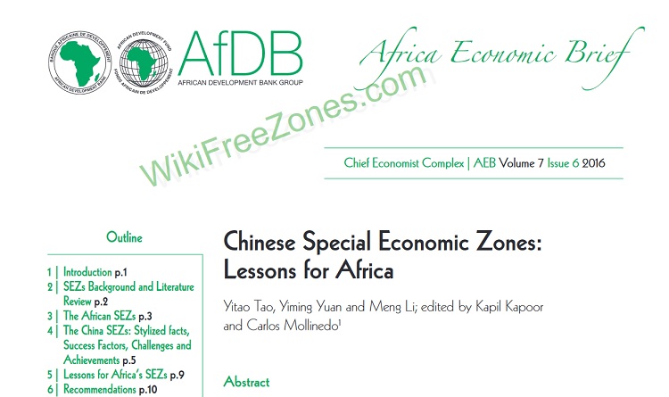 Chinese Special Economic Zones Lessons for Africa