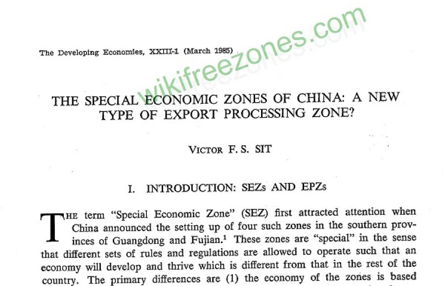 سند: مناطق ویژه اقتصادی در چین: نوعی جدید از مناطق پردازش صادرات؟